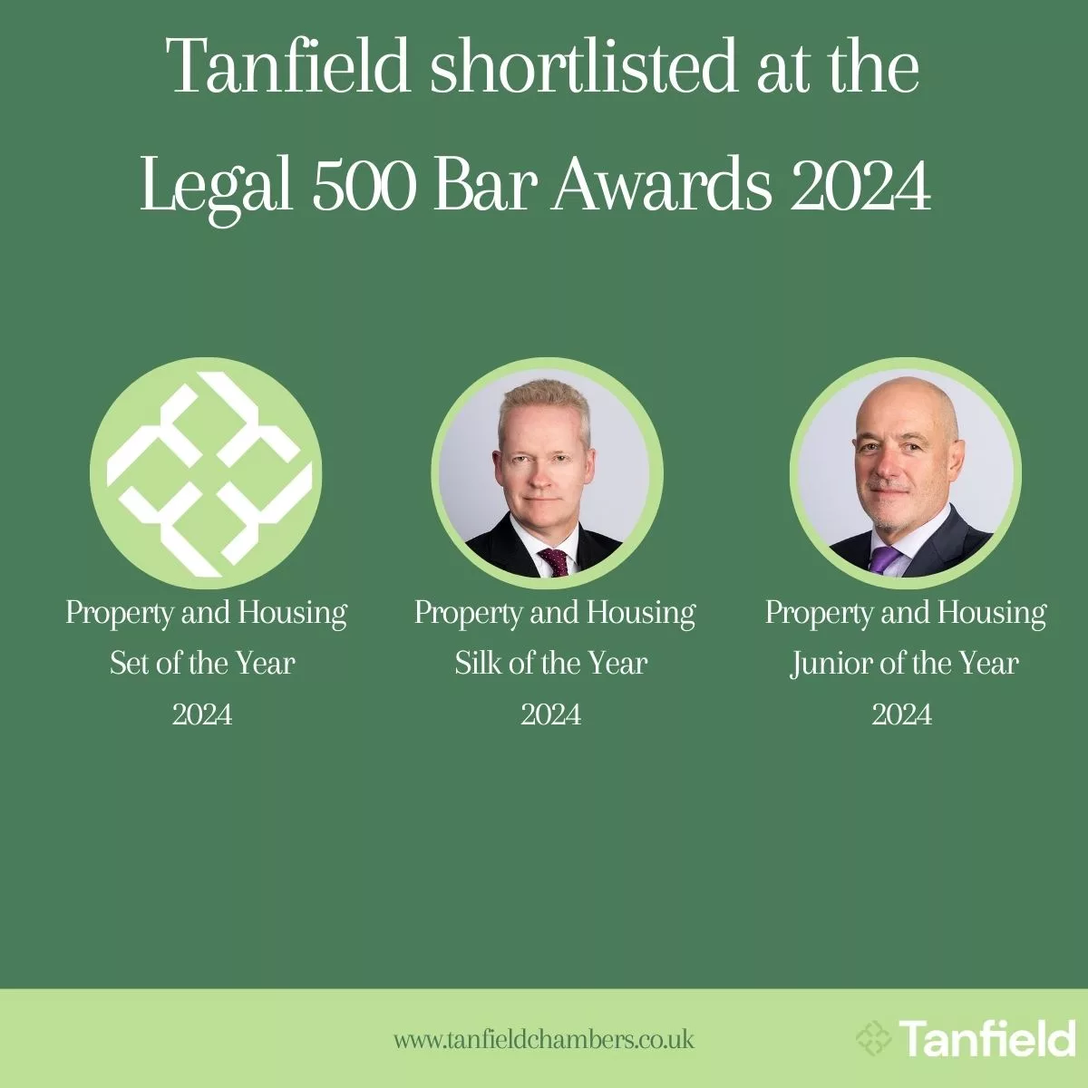 Tanfied nominated for Property and Housing Set, Silk and Junior of the Year Awards 2024 in the Legal 500 Shortlist