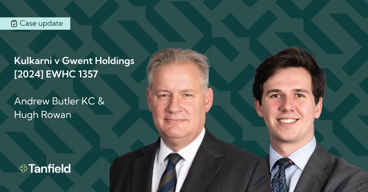Permission to appeal given in Kulkarni v Gwent Holdings